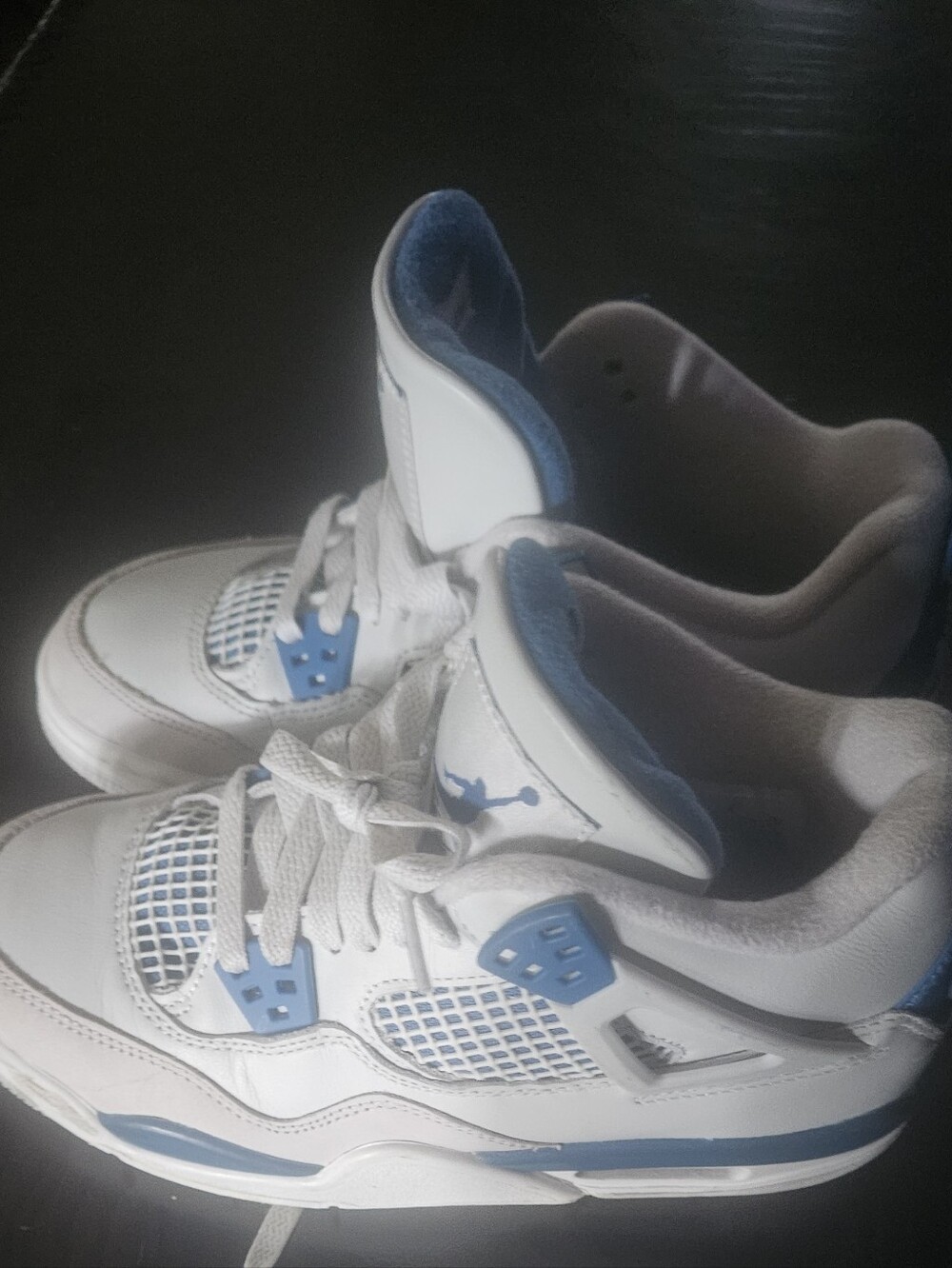 Jordan Kids White and Light Blue High-Top Sneakers